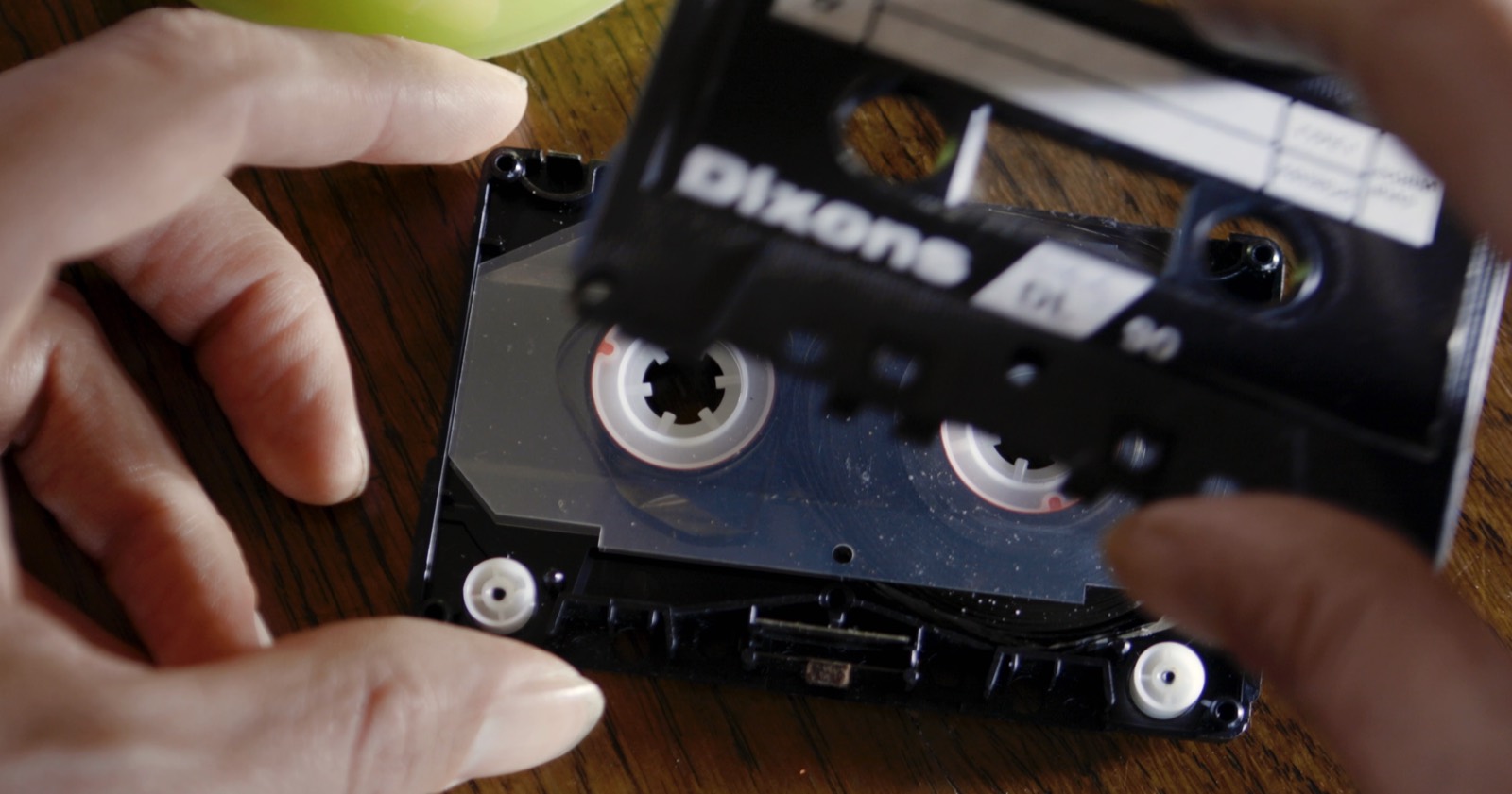 Opening one of Sue's cassette tapes found in the family home